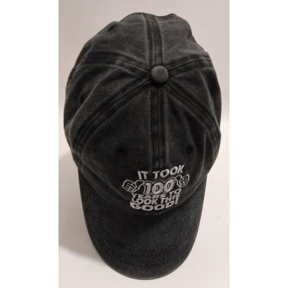 Stonewashed Hat Cap Men's "100 Years To Look This Good" Dad Grandpa Adjustable - Picture 5 of 9